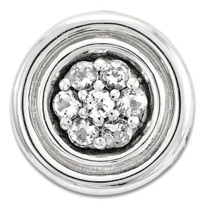 Sterling Silver & White Topaz Stackable Small Cluster Slide, 12mm