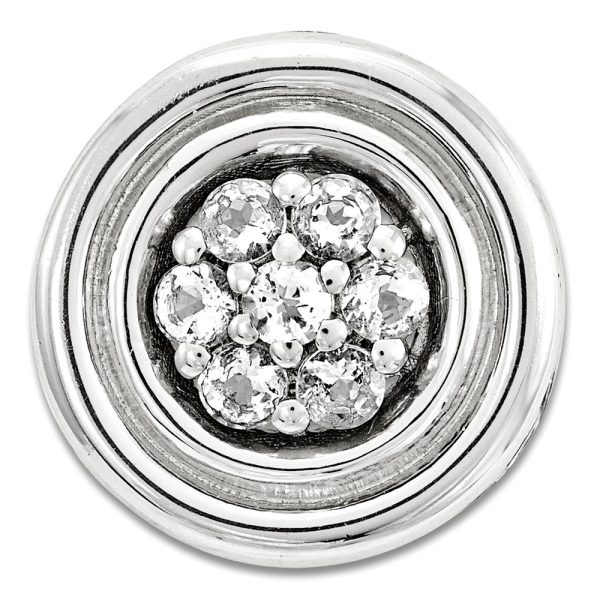 Sterling Silver & White Topaz Stackable Small Cluster Slide, 12mm