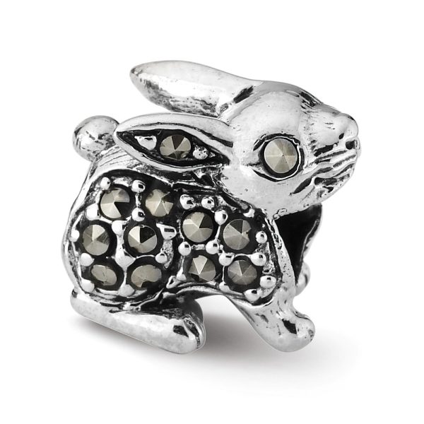 Sterling Silver and Marcasite Rabbit Bead Charm