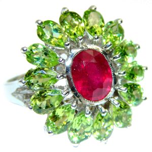 Stunning Beauty 8.5 carat authentic Ruby white 14K Gold over .925 Sterling Silver Ring size 8 3/4