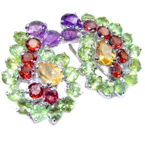 Sunny Day Authentic Multigem .925 Sterling Silver brilliantly handcrafted earrings