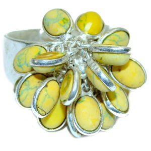 Sunny Day Yellow Jasper .925 Sterling Silver Ring size 11