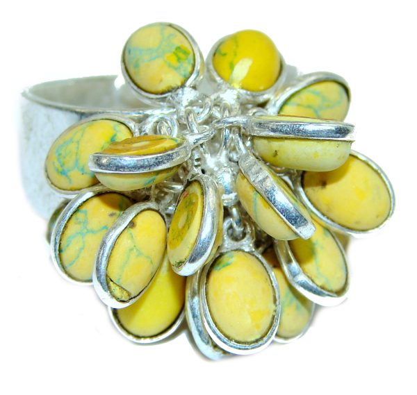 Sunny Day Yellow Jasper .925 Sterling Silver Ring size 11