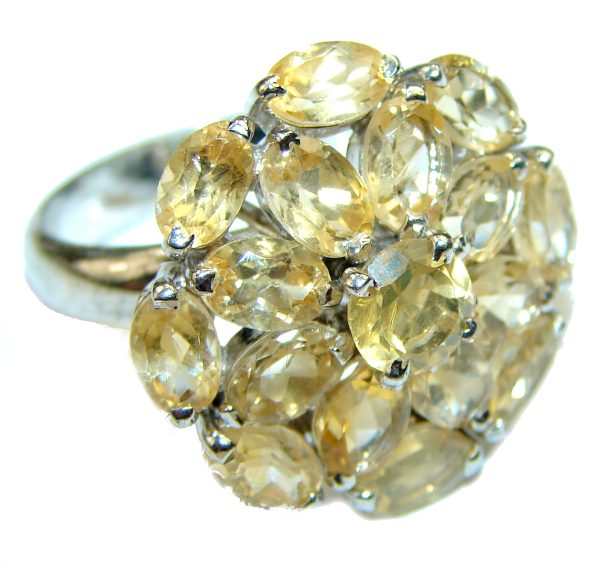 Sunny Flower Authentic Citrine .925 Sterling Silver Ring size 8 3/4