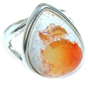 Superior quality Mexican Opal .925 Sterling Silver handcrafted Ring size 5 3/4