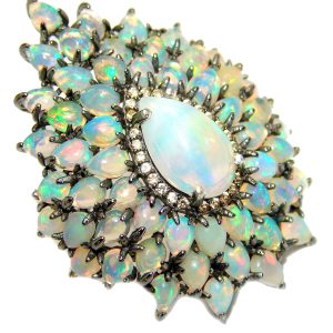 Supernova Genuine Ethiopian Opal .925 Sterling Silver handmade Ring size 7 1/4