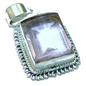 Sweet Norwegian Pink Fiord Quartz Sterling Silver Pendant