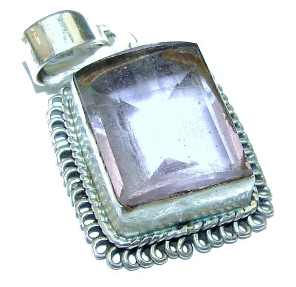 Sweet Norwegian Pink Fiord Quartz Sterling Silver Pendant