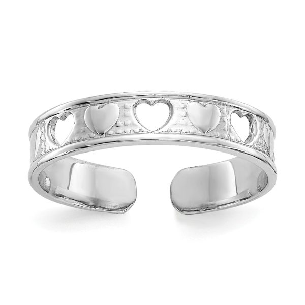 Sweethearts Toe Ring in 14 Karat White Gold