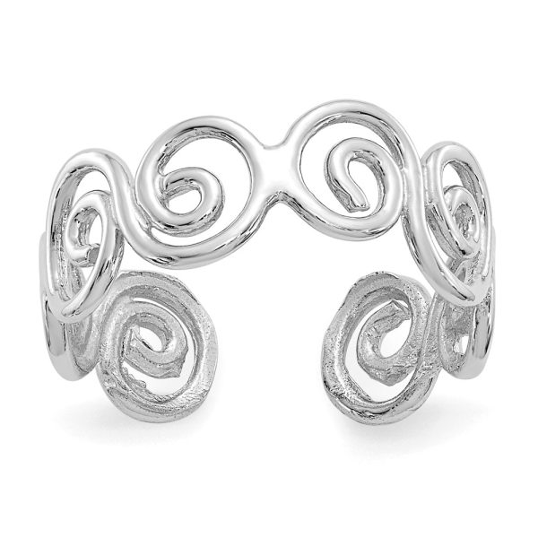 Swirl Toe 5mm Ring in 14 Karat White Gold