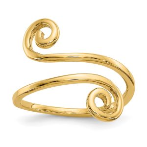 Swirl Toe Adjustable Ring in 14 Karat Gold