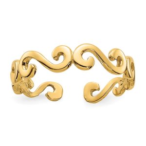 Swirl Toe Ring in 14 Karat Gold