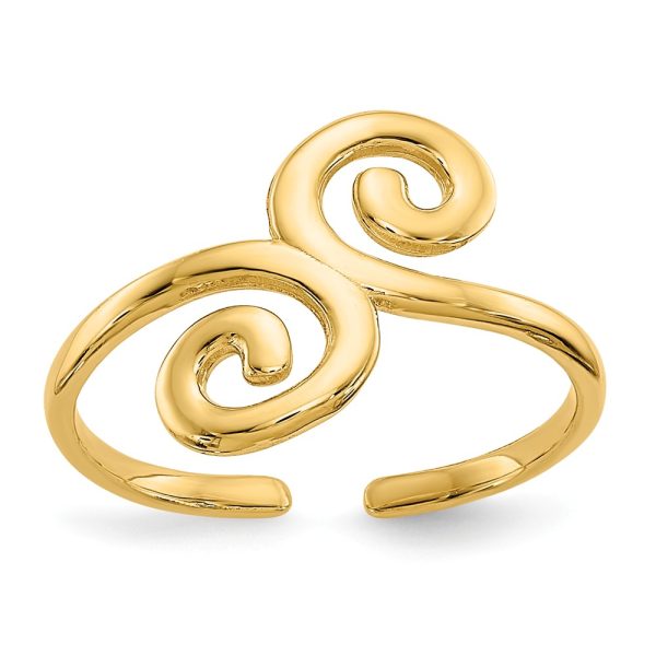 Swirl Toe Ring in 14K Yellow Gold