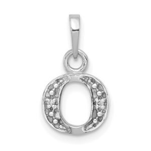 The Chloe Mini Diamond Accent Initial O Pendant in 14k White Gold