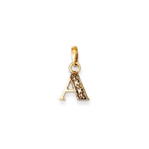 The Chloe Mini Diamond Accent initial A Pendant in 14k Yellow Gold