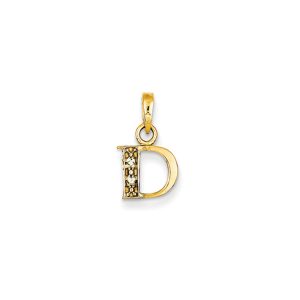 The Chloe Mini Diamond Accent initial D Pendant in 14k Yellow Gold