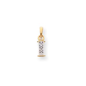 The Chloe Mini Diamond Accent initial I Pendant in 14k Yellow Gold