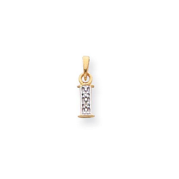 The Chloe Mini Diamond Accent initial I Pendant in 14k Yellow Gold