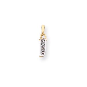 The Chloe Mini Diamond Accent initial J Pendant in 14k Yellow Gold