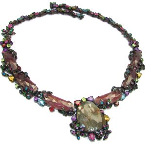 The Only One HUGE authentic Ruby black rhodium over .925 Sterling Silver handcrafted necklace