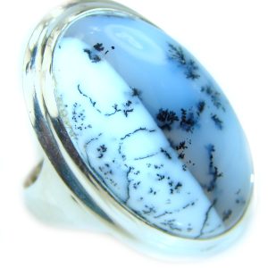 Top Quality Dendritic Agate .925 Sterling Silver handcrafted Ring s. 7 adjustable