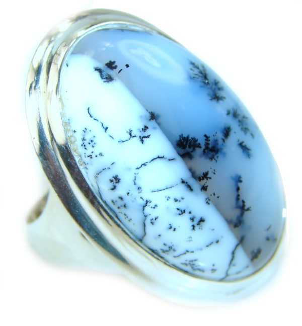 Top Quality Dendritic Agate .925 Sterling Silver handcrafted Ring s. 7 adjustable