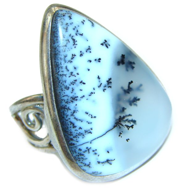 Top Quality Dendritic Agate .925 Sterling Silver handcrafted Ring s. 8 1/4