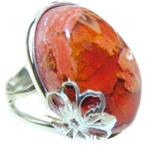 Top quality Mexican Opal .925 Sterling Silver handcrafted Ring size 7 adjustable