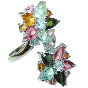 Tourmaline .925 Sterling Silver HANDCRAFTED Ring size 7 3/4