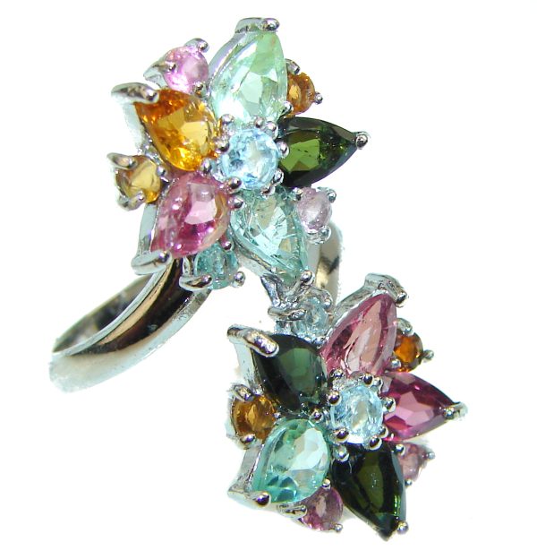 Tourmaline .925 Sterling Silver HANDCRAFTED Ring size 7 3/4