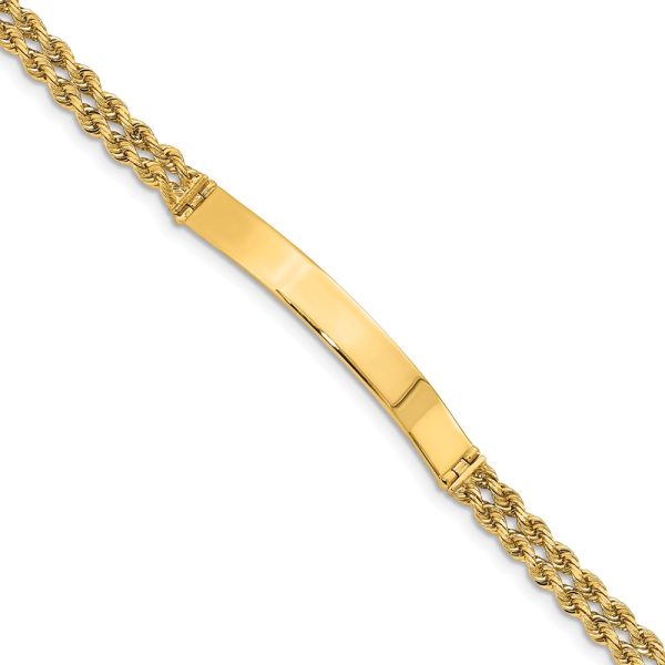 Two Strand 14k Yellow Gold Rope I.D. Bracelet - 7 Inch