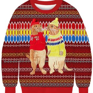 Ugly Otter Christmas Sweatshirt Yellow