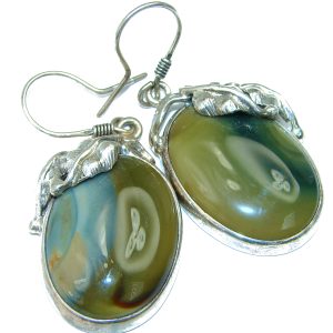 Unique Bohemian Style Agate .925 Sterling Silver handcrafted Earrings