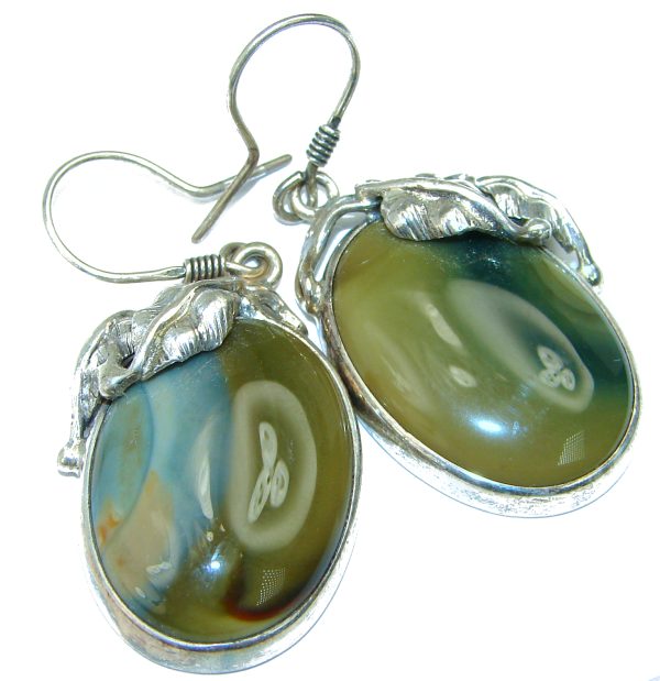 Unique Bohemian Style Agate .925 Sterling Silver handcrafted Earrings