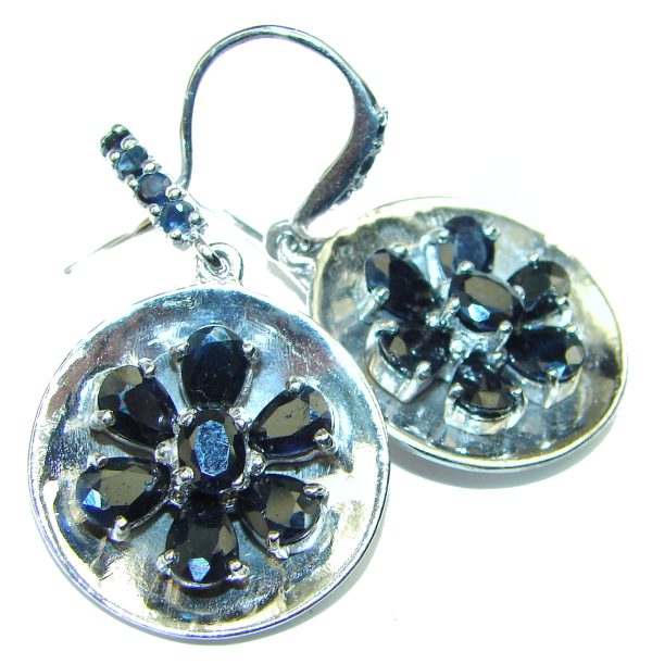 Very Unique Sapphire .925 Sterling Silver handcrafted earrings