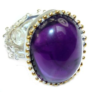 Vintage Beauty Amethyst .925 Sterling Silver handcrafted ring size 7 1/4