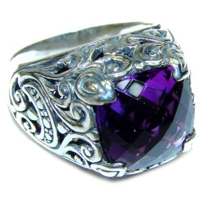 Vintage Beauty Amethyst .925 Sterling Silver handcrafted ring size 9