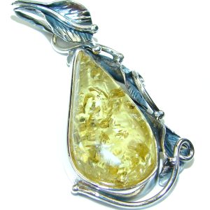 Vintage Beauty Baltic Amber .925 Sterling Silver handmade Pendant