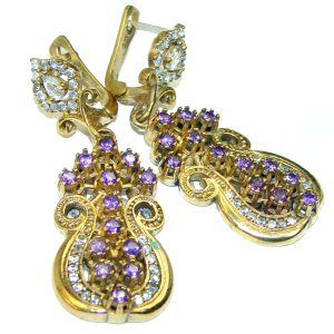 Vintage Style Amethyst .925 Sterling Silver handcrafted earrings