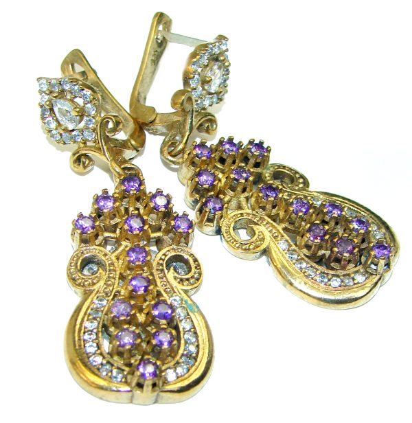 Vintage Style Amethyst .925 Sterling Silver handcrafted earrings