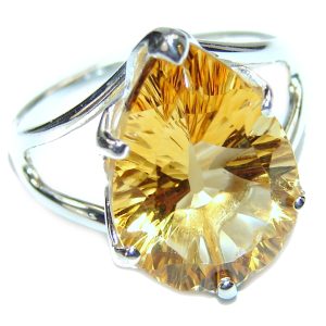 Vintage Style Citrine .925 Sterling Silver handmade Ring s. 10