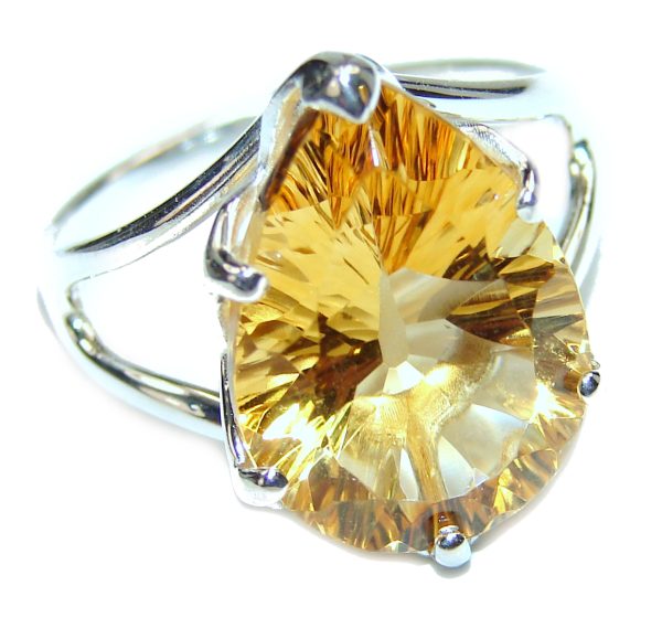 Vintage Style Citrine .925 Sterling Silver handmade Ring s. 10