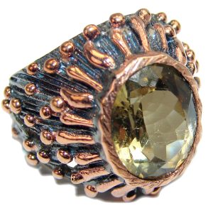 Vintage Style Citrine .925 Sterling Silver handmade Ring s. 6