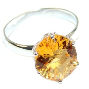 Vintage Style Citrine .925 Sterling Silver handmade Ring s. 8 1/2