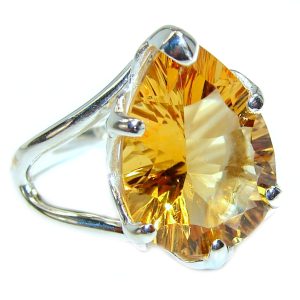 Vintage Style Citrine .925 Sterling Silver handmade Ring s. 8