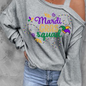 Women's Mardi Gras Sweatshirt for Women Crewneck Pullover Tops