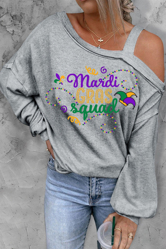 Women's Mardi Gras Sweatshirt for Women Crewneck Pullover Tops