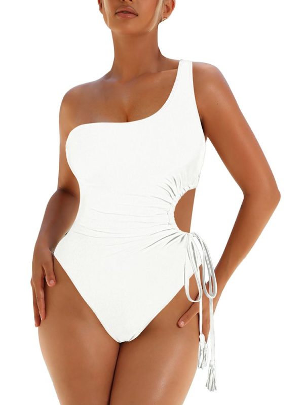 Women's One Piece Swimsuit One Shoulder Cutout Bathing Suits Monokini