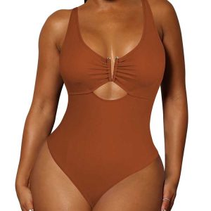 Women's One Piece Swimsuit Tummy Control Cutout High Cut Bathing Suit