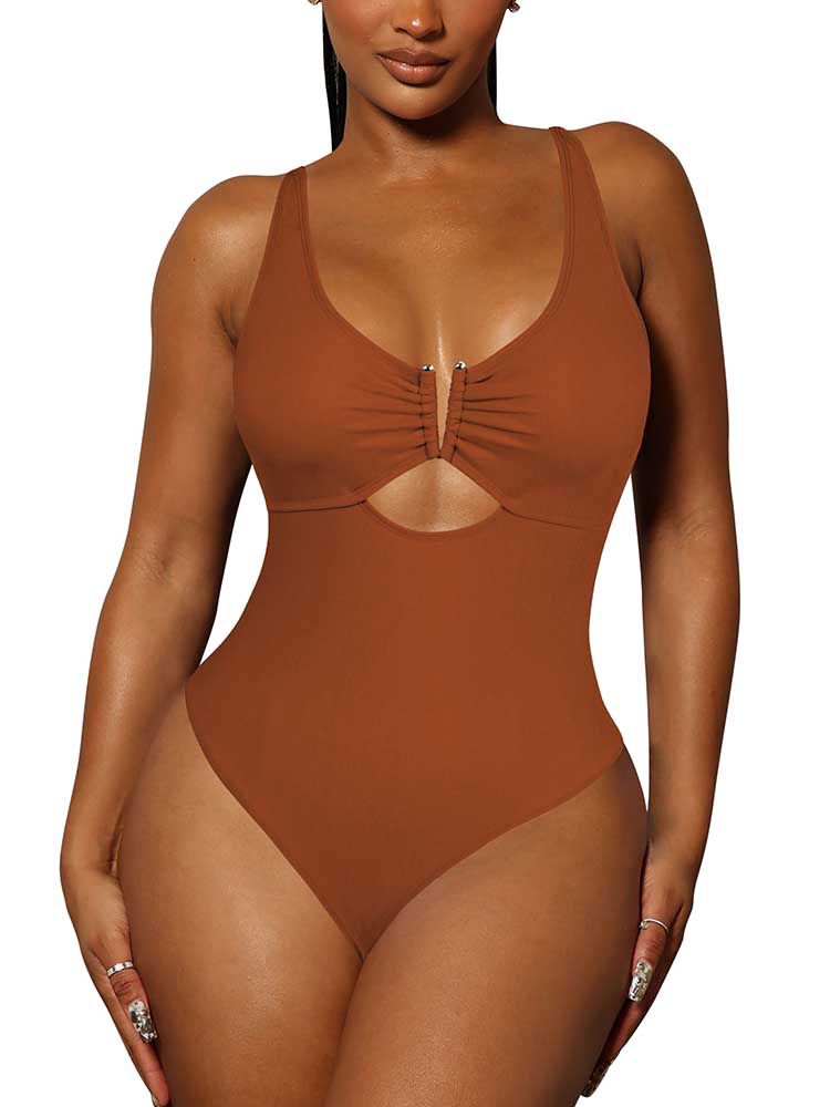 Women's One Piece Swimsuit Tummy Control Cutout High Cut Bathing Suit